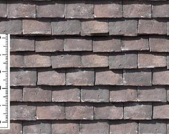 Dollhouse England Rustic Weathered Old Slate Roof Tiles Printable PDF 1/12 1/24 1/48 Miniature Slate Roof Shingles Seamless