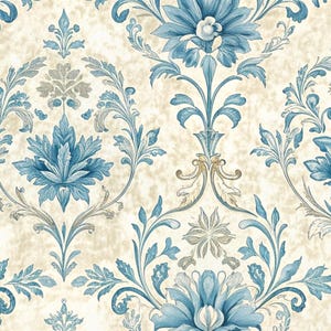 1/6 1/12 Dollhouse Wallpaper Printable | Vintage Wallpaper Printable | Vintage Decorative Floral Wallpaper Digital | Etsy Wallpaper