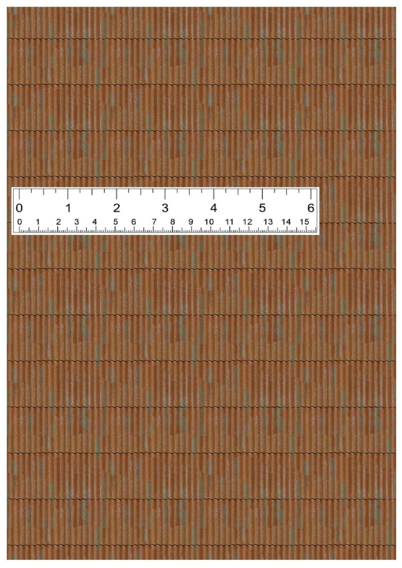 2 PCS Dollhouse Vintage Old Rusty Corrugated Metal Roof Printable PDF 1 ...