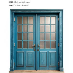 1/12 1/24 1/48 Miniature 19th Century Rustic Old Damaged Pale Blue Door | 1 pdf & 1 jpg + 1 png 5000px | DIGITAL Printable Instant Download