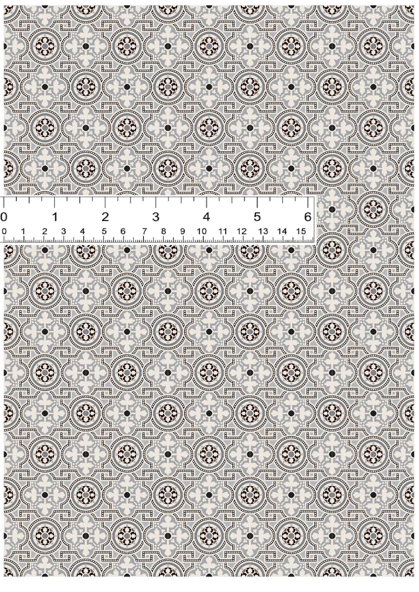 1/6 1/12 Scale Dollhouse Miniature Victorian Black on Dover White Floor ...