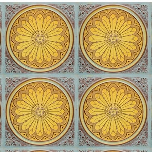 1/6 1/12 1/24 Dollhouse Gold Copper Square Circular Ornate Decorative Ceiling Panels -DIGITAL Printable Instant Download -A4 Printable Sheet