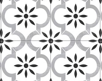 1/6 1/12 Dollhouse Kenzi Black Grey Wall Floor Cement Tiles Seamless - DIGITAL Printable Sheets - Instant Download
