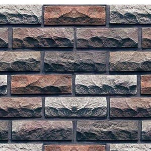 Miniature Red White Wall Stone Cladding |1/12 1/24 1/48 Scale Dollhouse Cover Printable | Covering Seamless Printable