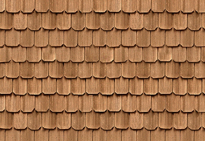 1/12 Scale Dollhouse Miniature Brown Wood Shingle Roofing Seamless ...