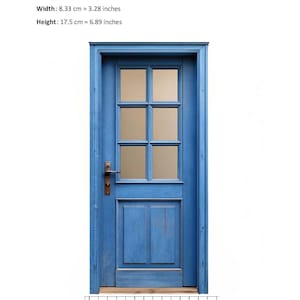 Digital download 1/12 1/24 1/48 Miniature 19th Century Rustic Blue Wooden Door with Glass Panels Printable PDF | 1 pdf & 1 jpg + 1 png 5000px 5.0 (350)