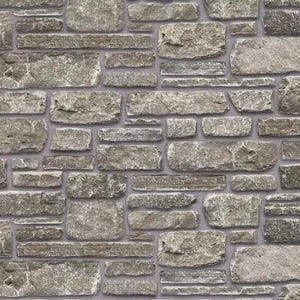 Revestimiento de azulejos de pared de piedra gris envejecida rústica en miniaturas para casas de muñecas (escala 1/6 o 1/12) (PDF imprimible - Descarga instantánea)