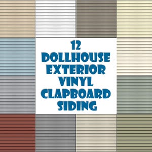 12er Pack Puppenhaus Schindel Runde Außenverkleidung Tapete 1/6 1/12 1/24 Druckbare PDF Bauernhaus Diorama Zimmer Box Horizontale Wandverkleidung