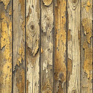 Papel tapiz para casa de muñecas (tamaño 1/6, 1/12, 1/24), rústico, dañado, podrido, descascarado, desgastado, con suelo de tablones de madera, imprimible en PDF/descarga instantánea.