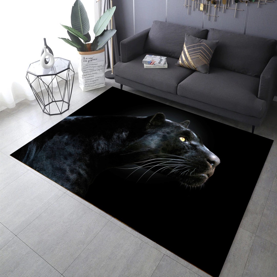 Panther Rug, Black Panther Rug, Black Tiger Rug, Tiger Rug, Panther