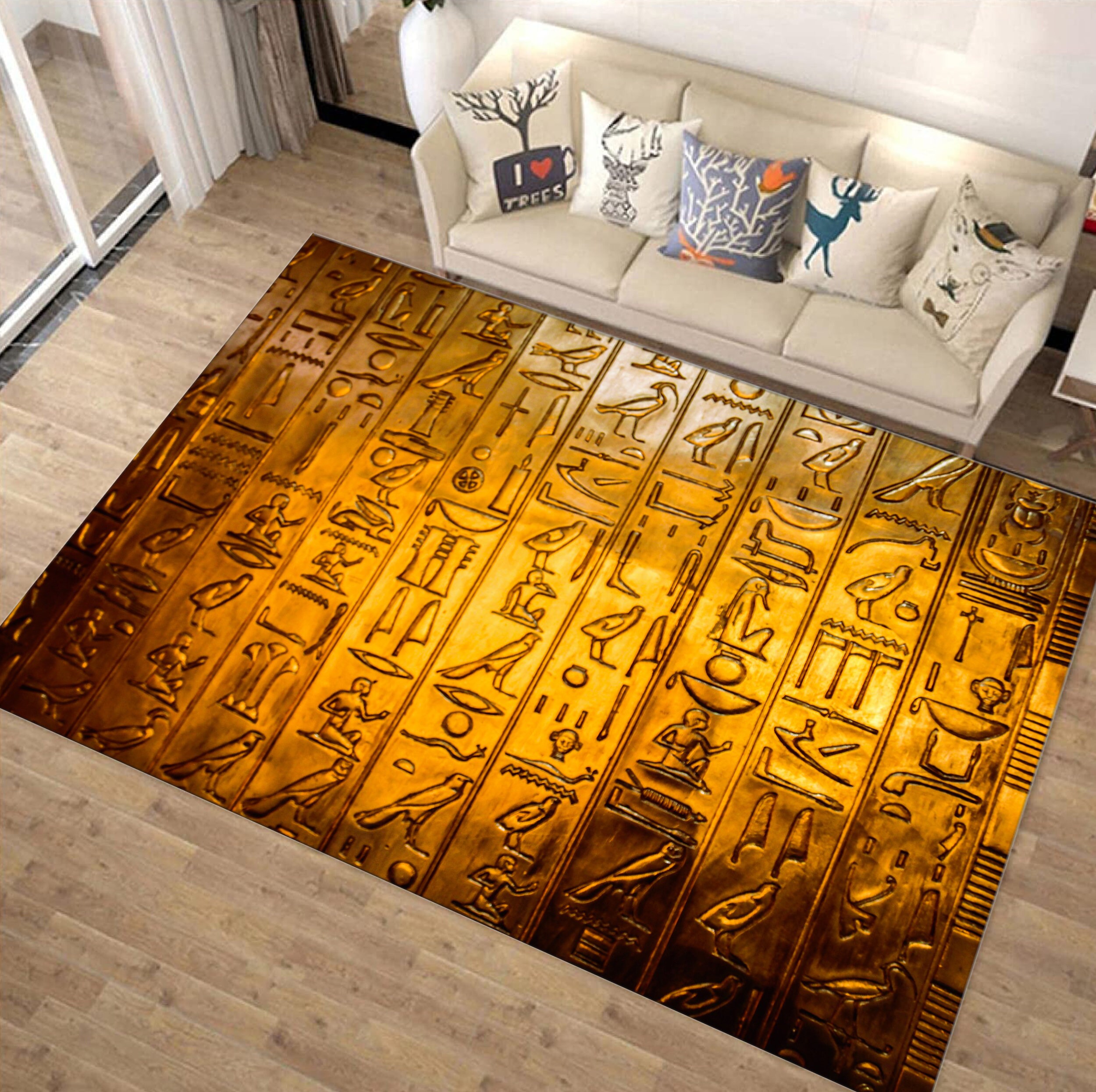 Hieroglyphic Characters Rug Hieroglyph Rug Ancient Egypt Etsy