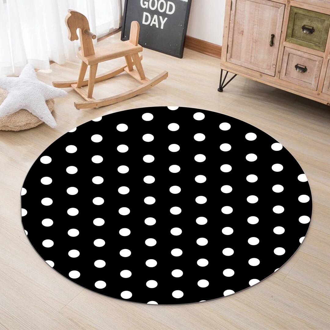 Black Polka Dots Rug Polka Dots Rug Polka Dots Area Rug Etsy