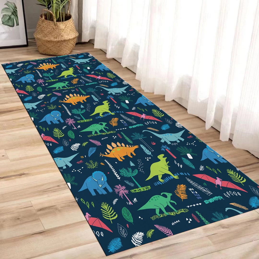 Dinosaurs Pattern Runner, Dinosaur Area Rug, Dinosaurs Rug, Dinosaur ...