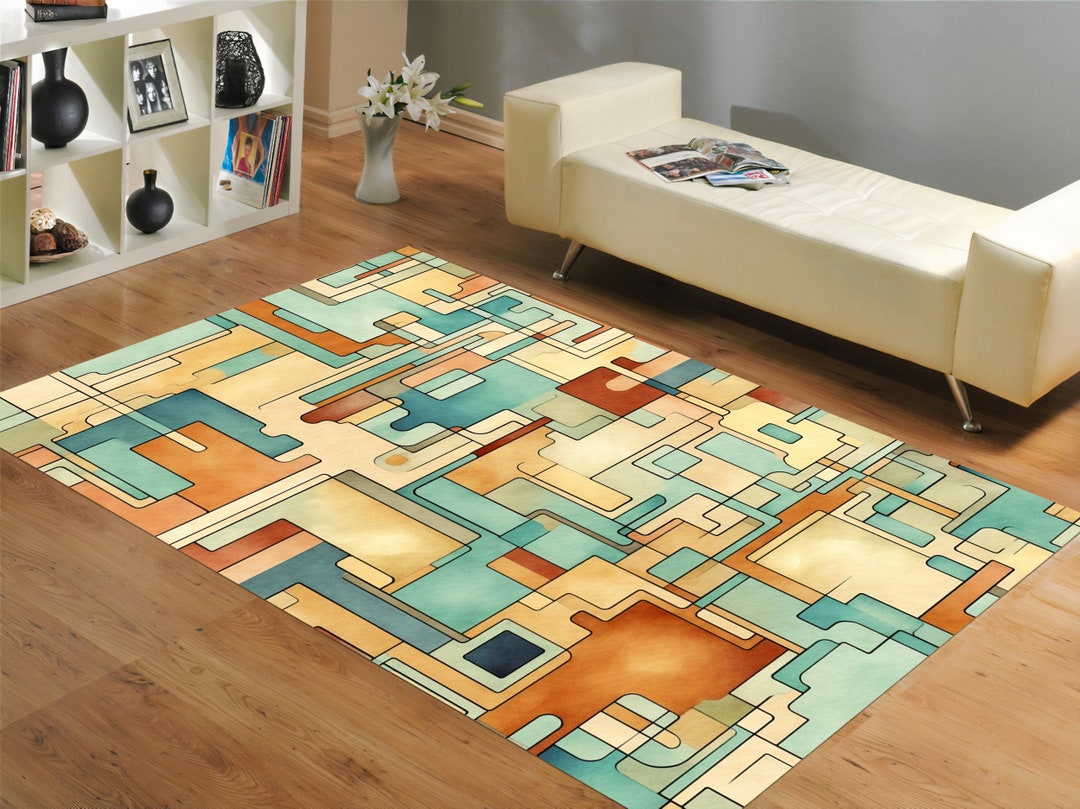Mid Century Modern Rug Mid Century Rug Mid Century Pattern Etsy
