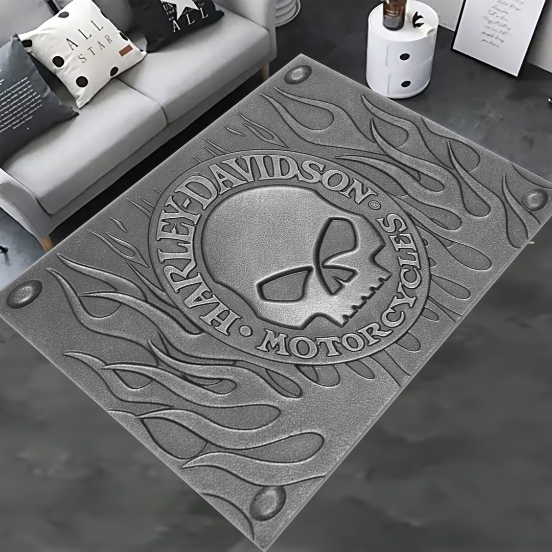 Motorcycle Rug, Garage Floor Mat, Garage Floor Rug, Harley Rug, Harley Area Rug, Garage Rug
