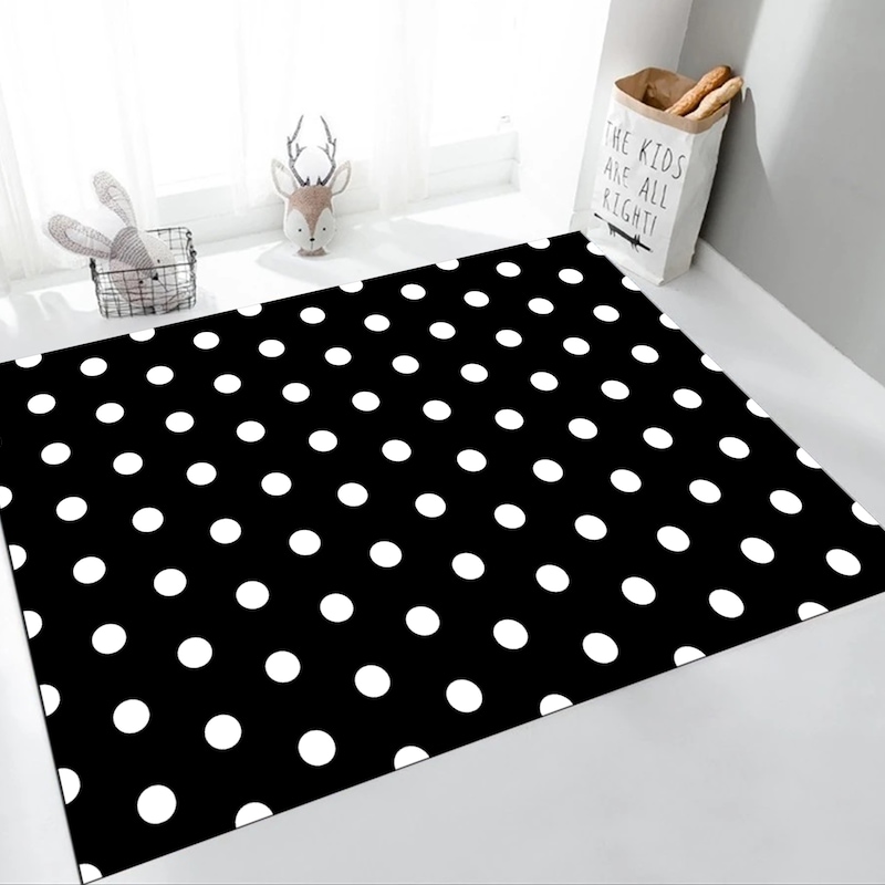 Cream And Teal Polka Dot Round Rug main image 0