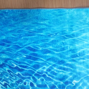 Sea Wave Rug, Beach Rug, Bright Turquoise Wave Rug, Sand Rug, Ocean ...