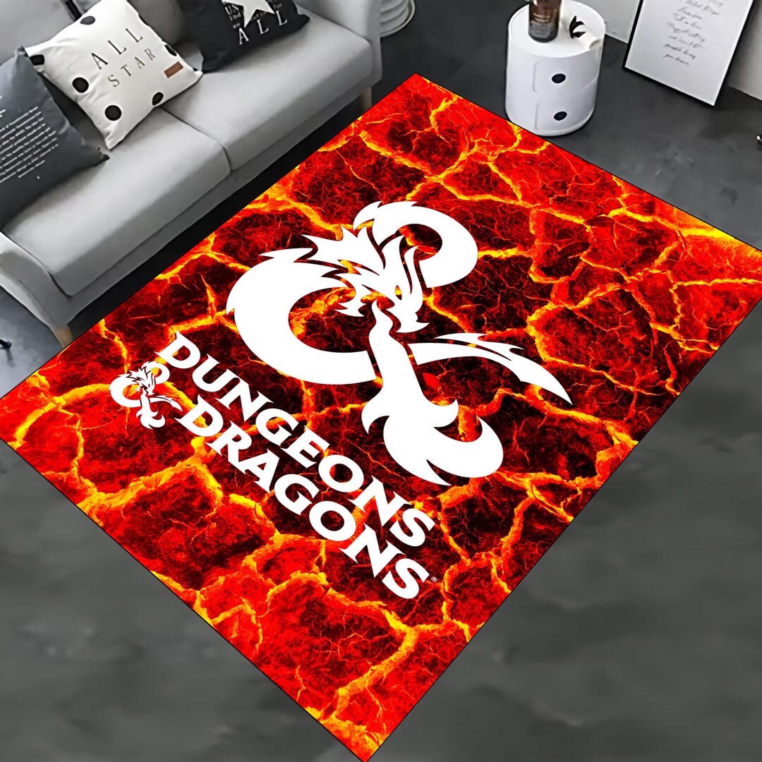 Dungeons Dragons Rug Gamer Rug Game Room Rug Dragon Rug Etsy