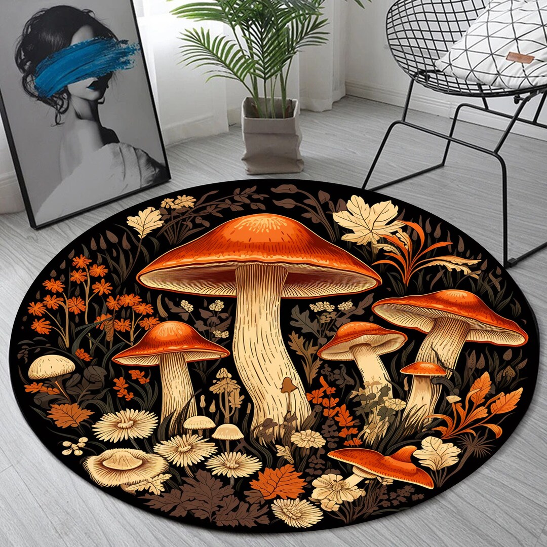 Decor Mushroom Rug Mushroom Area Rug Mushroom Carpet - Etsy