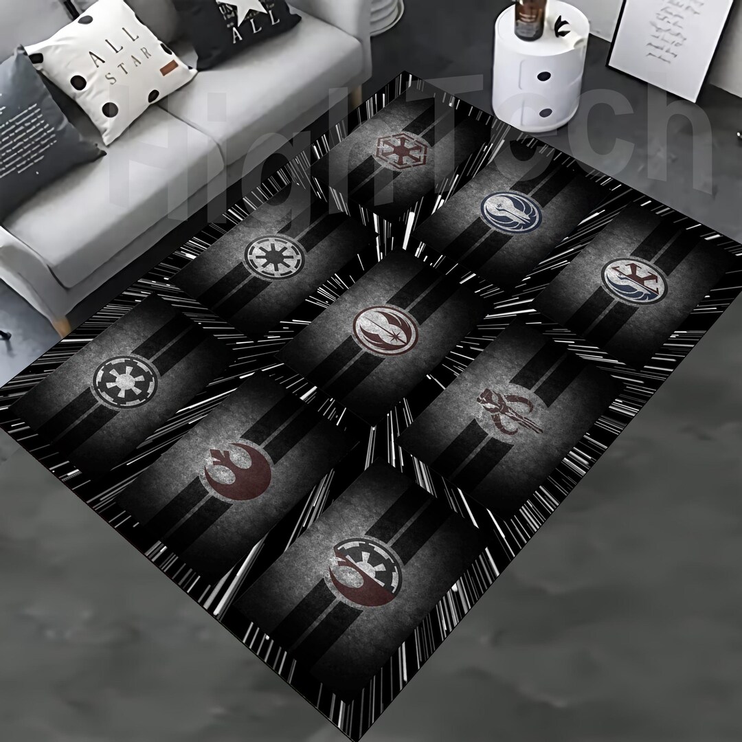 Star Wars Flags Rug, Star Wars Collage Rug, Star Wars Emblems Rug, Star ...