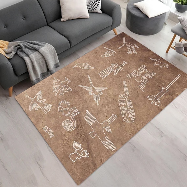 Mysterious Nazca Lines Rug, The Nazca Lines Rug, Nazca Rug, Mysterious geoglyphs in Peru Rug, Ancient Aliens Rug, Extraterrestrial Rug