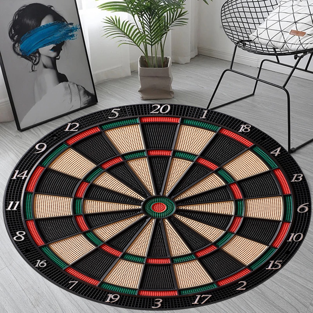 Dartboard Rug, Dartboard Round Rug, Classic Dartboard Rug, Dartboard