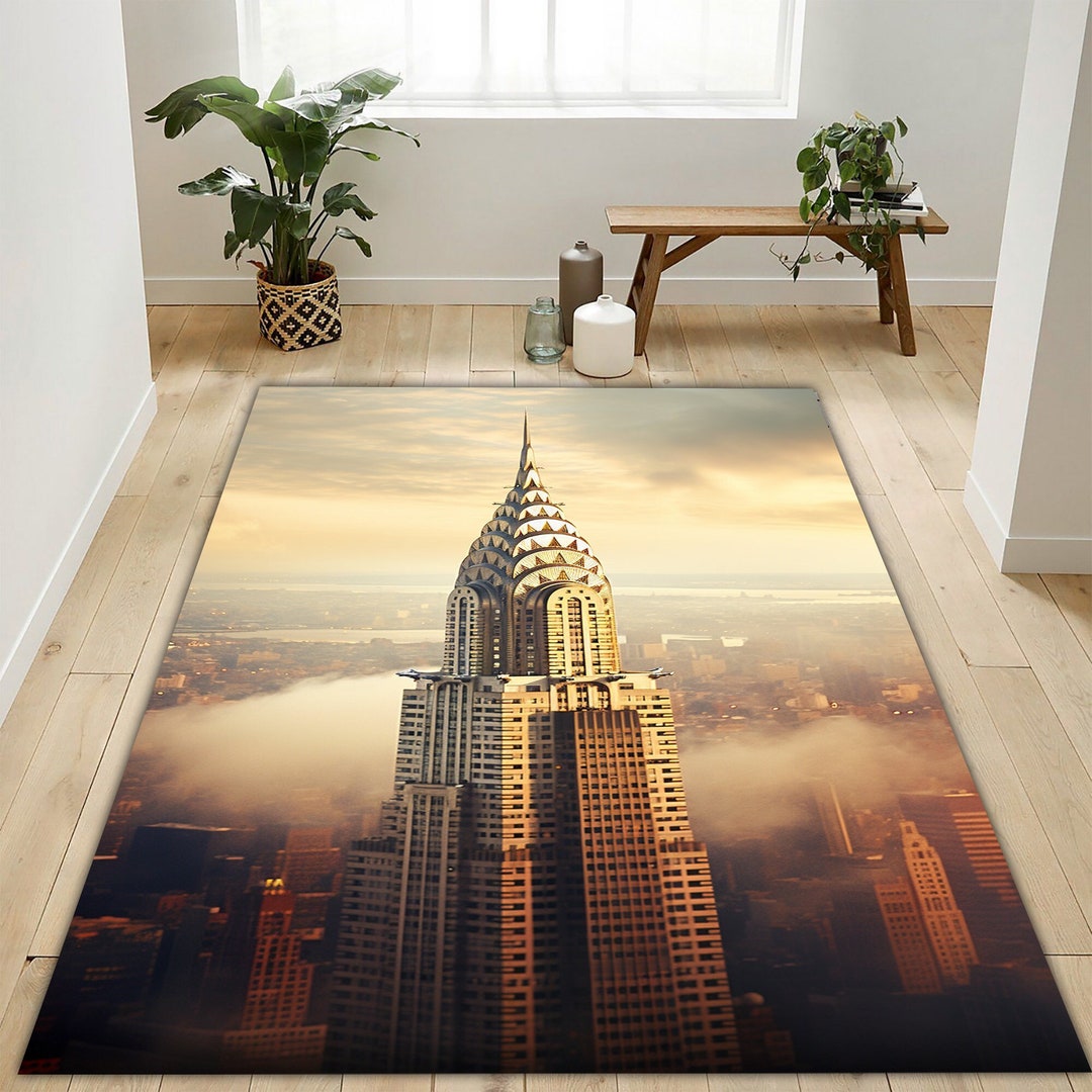 New York City Skyline Rug Manhattan View Rug New York Rug Etsy