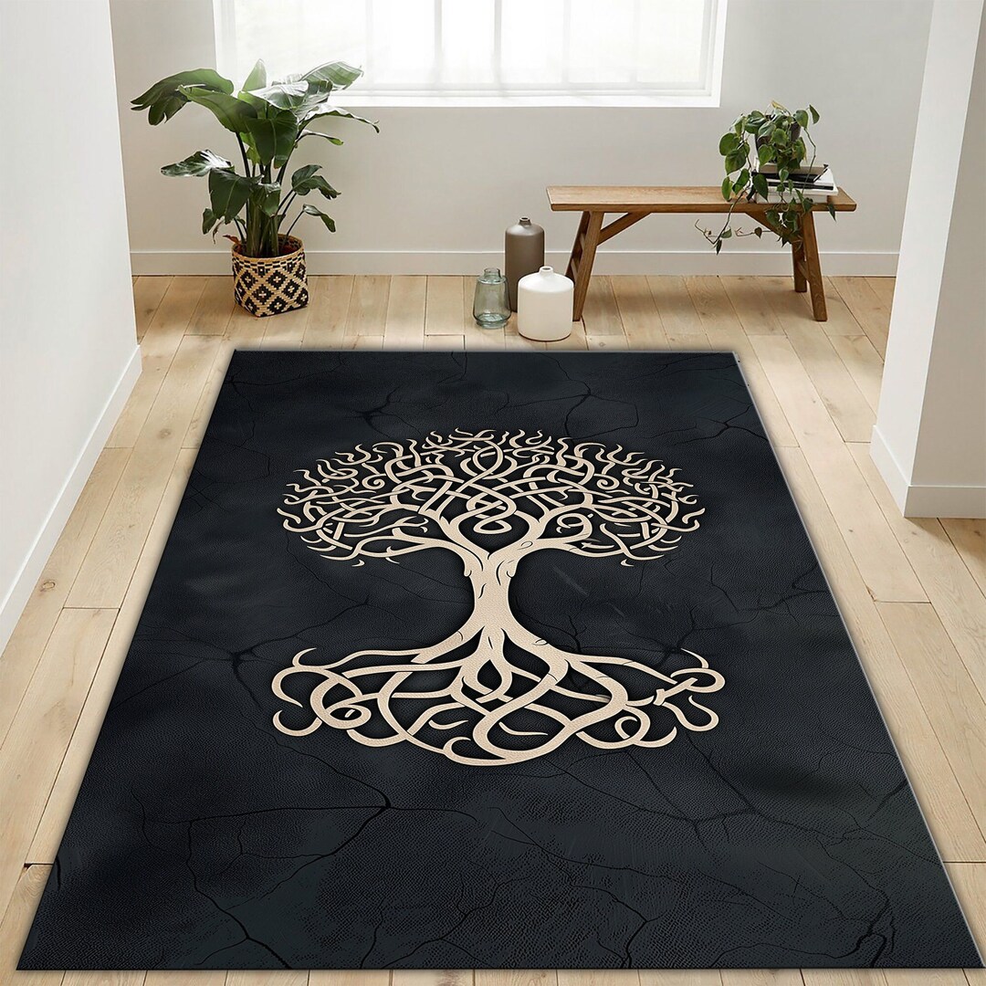 Tree Rug Modern Tree of Life Rug, Modern Tree of Life Rug, Celtic Tree of Life Rug ...