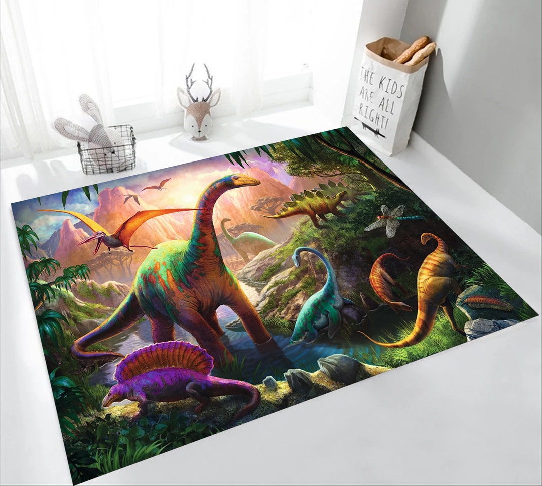 Dinosaurs Rug, Dinosaur Carpet, Kids Room Dinosaur Rug, Dino Rug, Boys ...