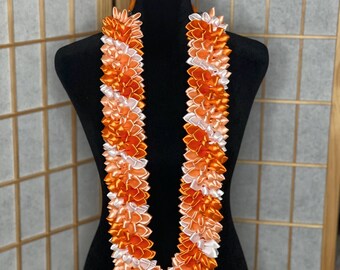 Orange Ombré Spiral Lei