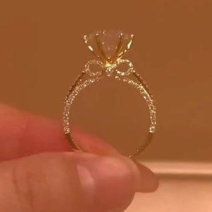 925 Silver handcrafted gold plated ring made with crystal white American diamond-women jewelers gift for her Women Ring