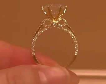 925 Silver handcrafted gold plated ring made with crystal white American diamond-women jewelers gift for her Women Ring
