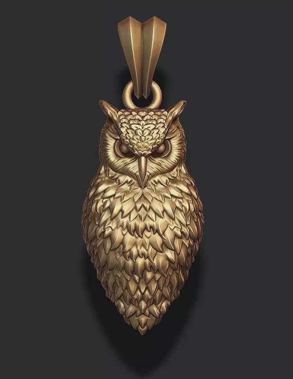 Owl Pendant Necklace Silver 925