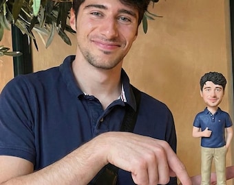 Custom husband/Boyfriend bobblehead, Handmade 3D Clay Sculptures from photo, Best gifts for groomsman, Personalized anniversary gift