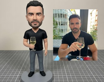 Custom bobblehead for husband, Personalized bobblehead gifts for business partner,Make your own bobblehead from photo, Surprise gift for him