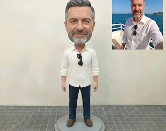 Custom men's bobblehead, Personalized bobblehead for boss, Custom 3D statue for father/Husband from photo, custom boyfriend bobblehead doll