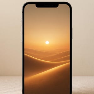 Golden Desert Calm | Minimalist Phone Wallpaper | Sunset Lock Screen | Warm Aesthetic Background | Digital Download