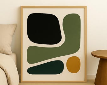 Minimalist Abstract Art Print: Japandi Earth Tones (Digital Download)