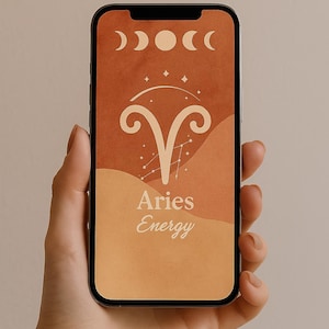 Aries Zodiac Wallpaper  | Boho Pastel Digital Download for iPhone, Android & iPad