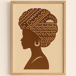 Afro Woman Art Prints: Boho Silhouette, Rooted in Power (Digital Download)