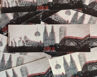 100x Köln Sticker/ Fußball Aufkleber Skyline/ FC Ultras/ Fanartikel/ 100-300 Stk./ PVC/ 210x72mm