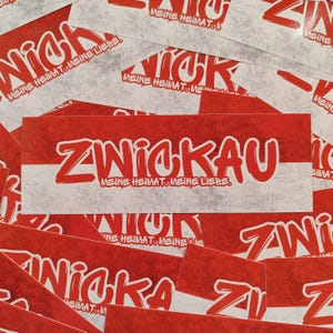 100x Zwickau Sticker/ Aufkleber 'Meine Liebe'/ Fußball Fanartikel/ 14,8x5,0 cm/ PVC/ wetterfest
