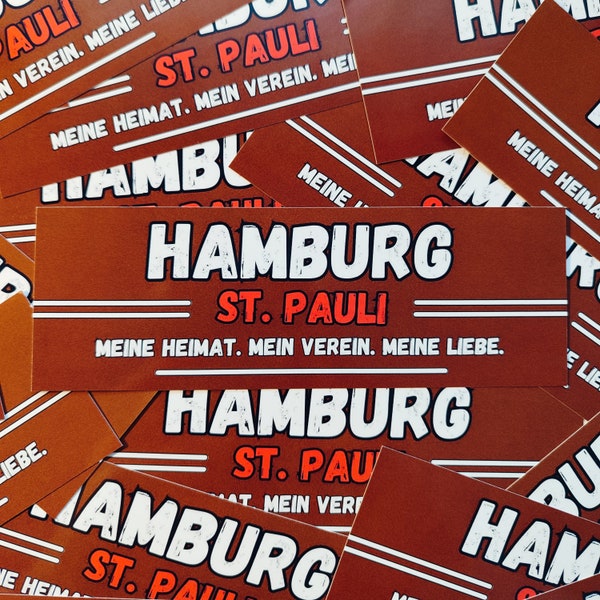 100x St. Pauli Sticker/ Fußball Aufkleber Hamburg/ Hansestadt/ Ultras/ Fanartikel/ PVC/ 14,8x5,0 cm