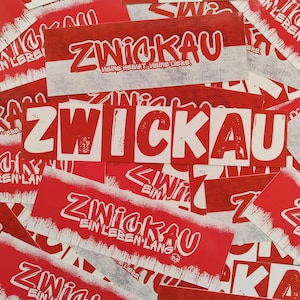 300x Zwickau Sticker/ Aufkleber Mix/ Fußball Fanartikel/ PVC/ wetterfest