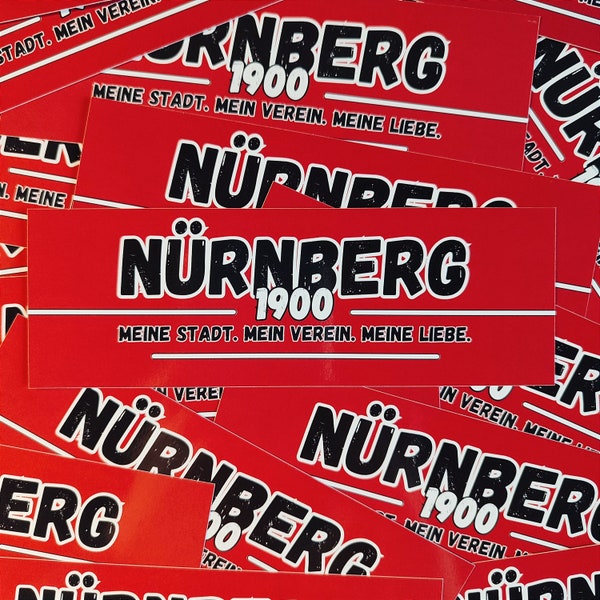 100x Nürnberg Sticker/ Fußball Aufkleber 1900/ Ultras/ Fanartikel/ PVC/ 14,8x5,0cm