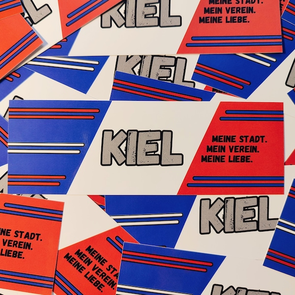 100x Kiel Sticker/ Fußball Aufkleber/ Ultras/ Fanartikel/ PVC/ 14,8x5,0cm