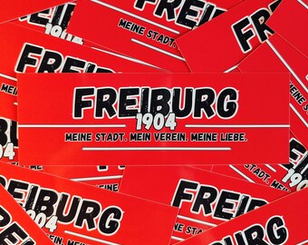 100x Freiburg Sticker/ Fußball Aufkleber 1904/ Ultras/ Sport-Club/ Fanartikel/ PVC/ 14,8x5,0cm