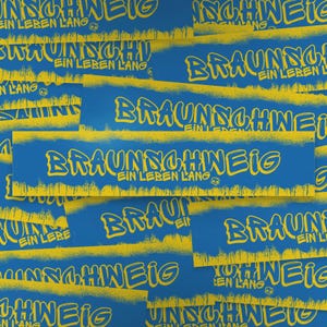 100x Braunschweig Sticker/ Aufkleber 'Ein Leben lang'/ Fußball Fanartikel/ 19,6x4,2 cm/ PVC/ wetterfest/ Fan-Kultur