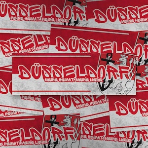 100x Düsseldorf Sticker/ Aufkleber 'Meine Liebe'/ Fußball Fanartikel/ 14,8x5,0 cm/ PVC/ wetterfest/ Fan-Kultur