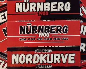 300x Nürnberg Sticker/ Aufkleber Mix/ Fußball Fanartikel/ PVC/ wetterfest